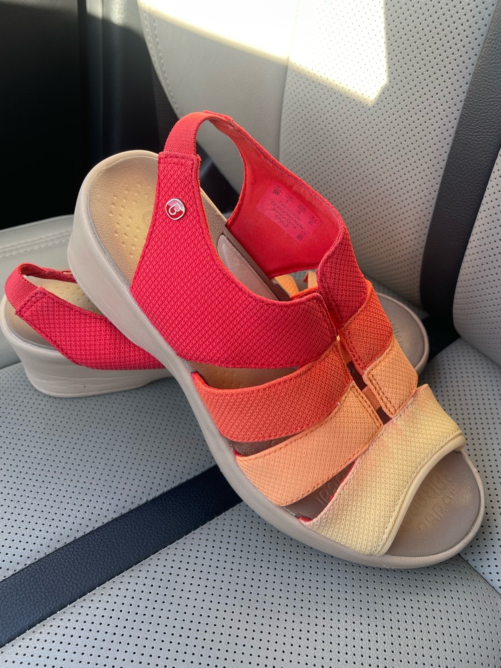 Bzees Gradient Slingback Sandals in Red, Orange, Yellow